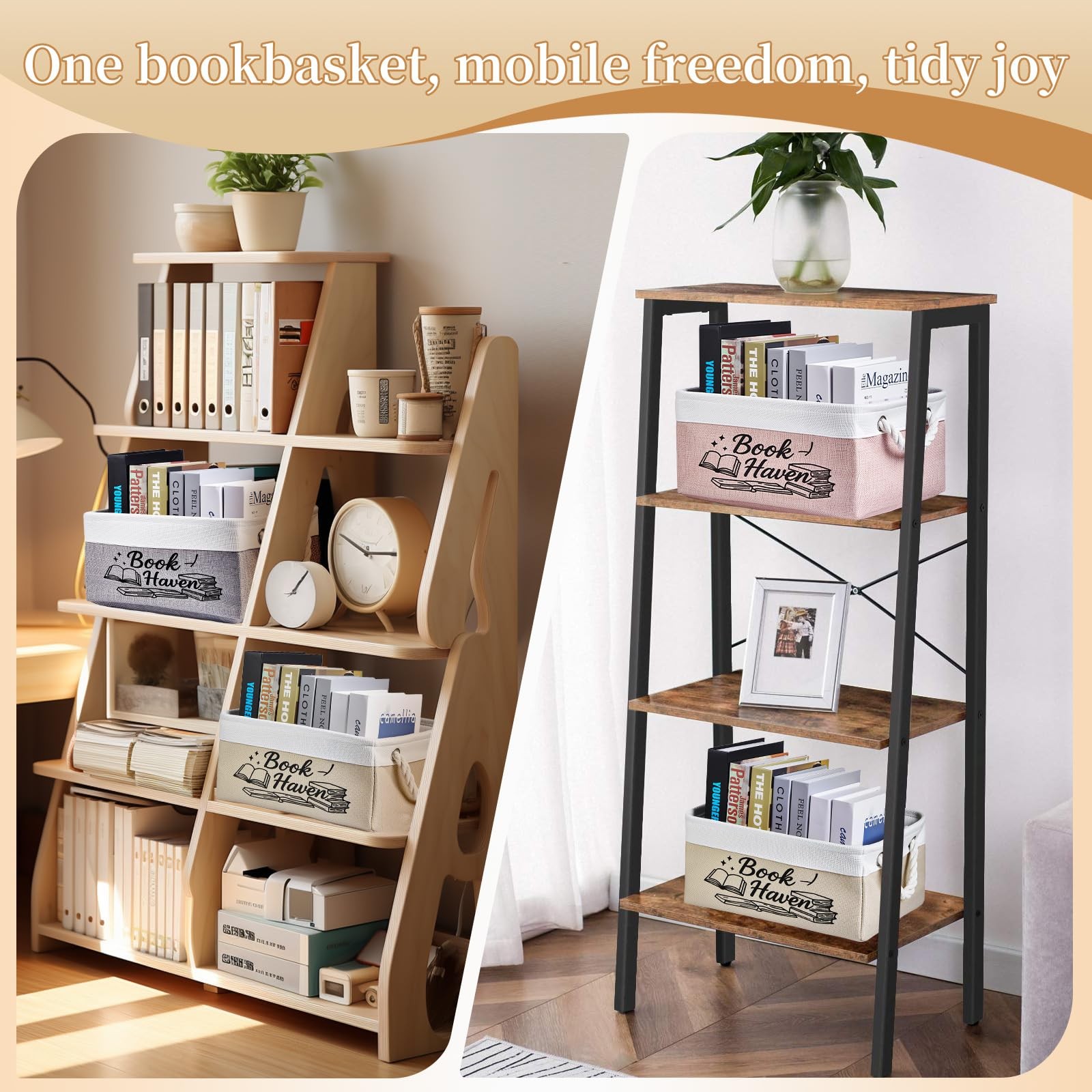 Book Lover Storage Basket Reading List Organizer Bin Bookworm Teacher Gift