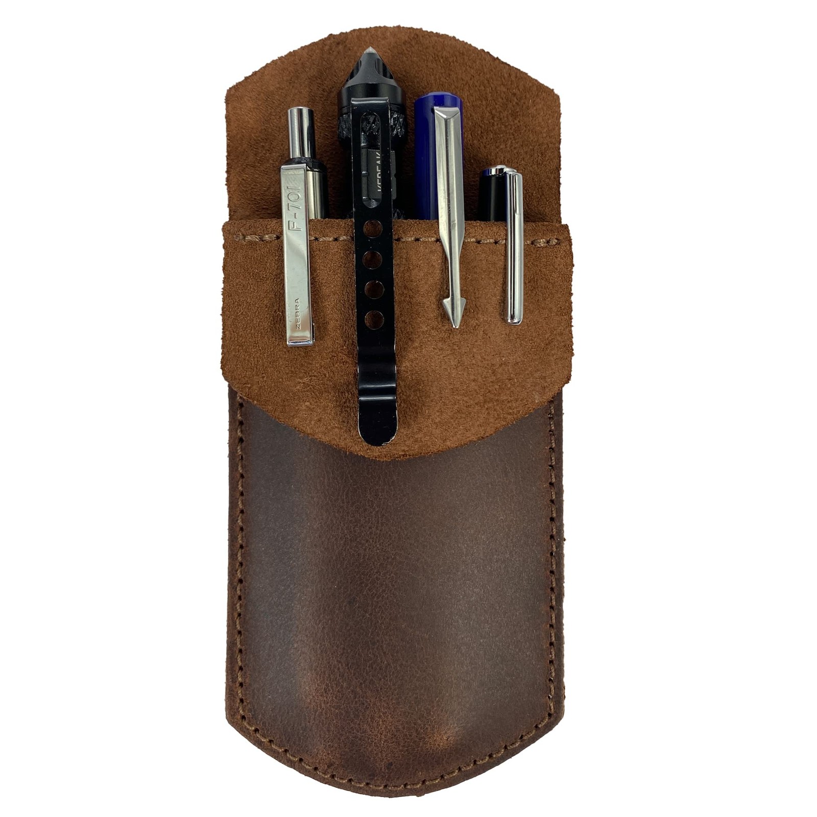 , Pocket Protector Handmade from Full Grain Leather – Pencil Pouch, Pen Holde…