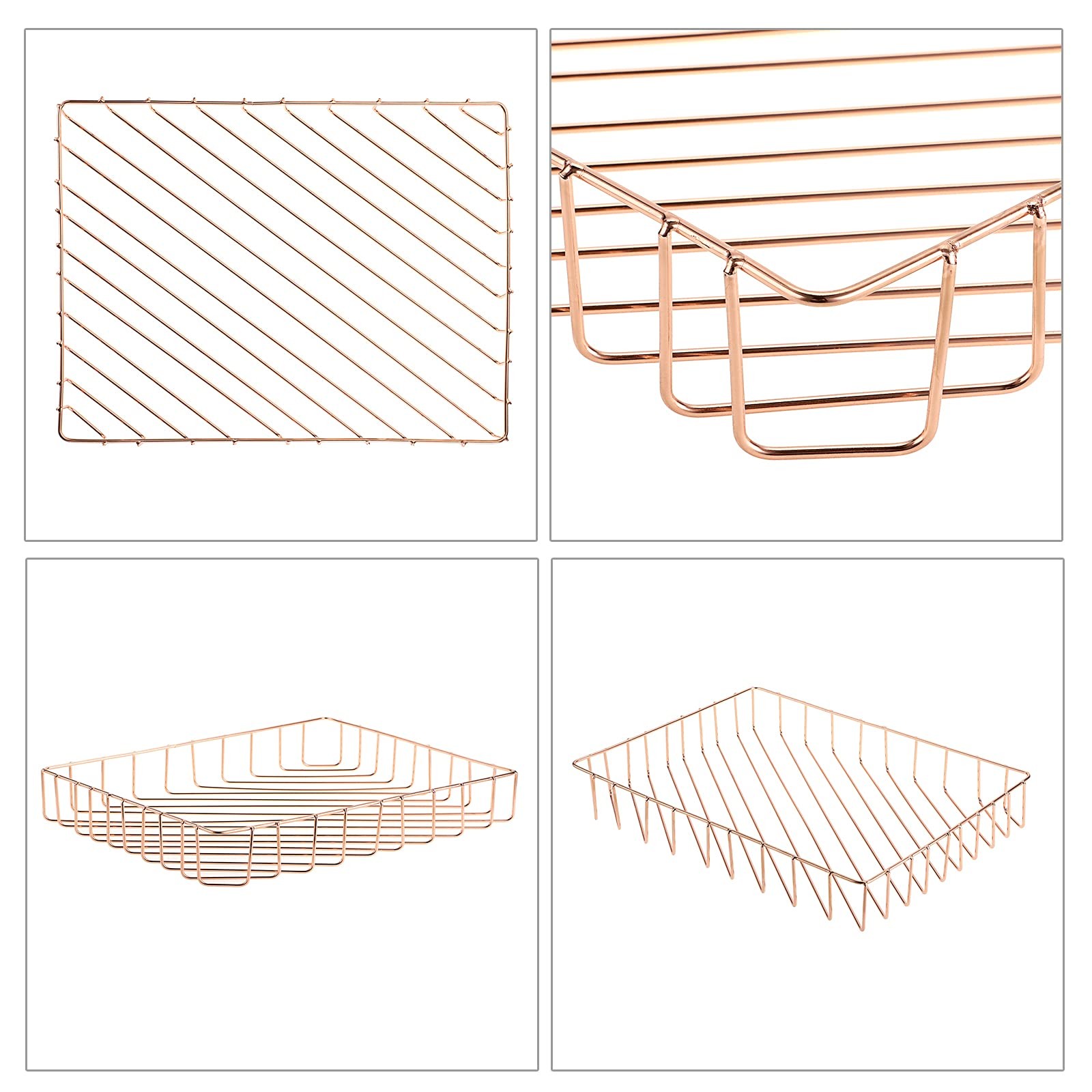 Multipurpose Rose Gold A4 File Wire Desk Tray Organizer Document Storage Bin