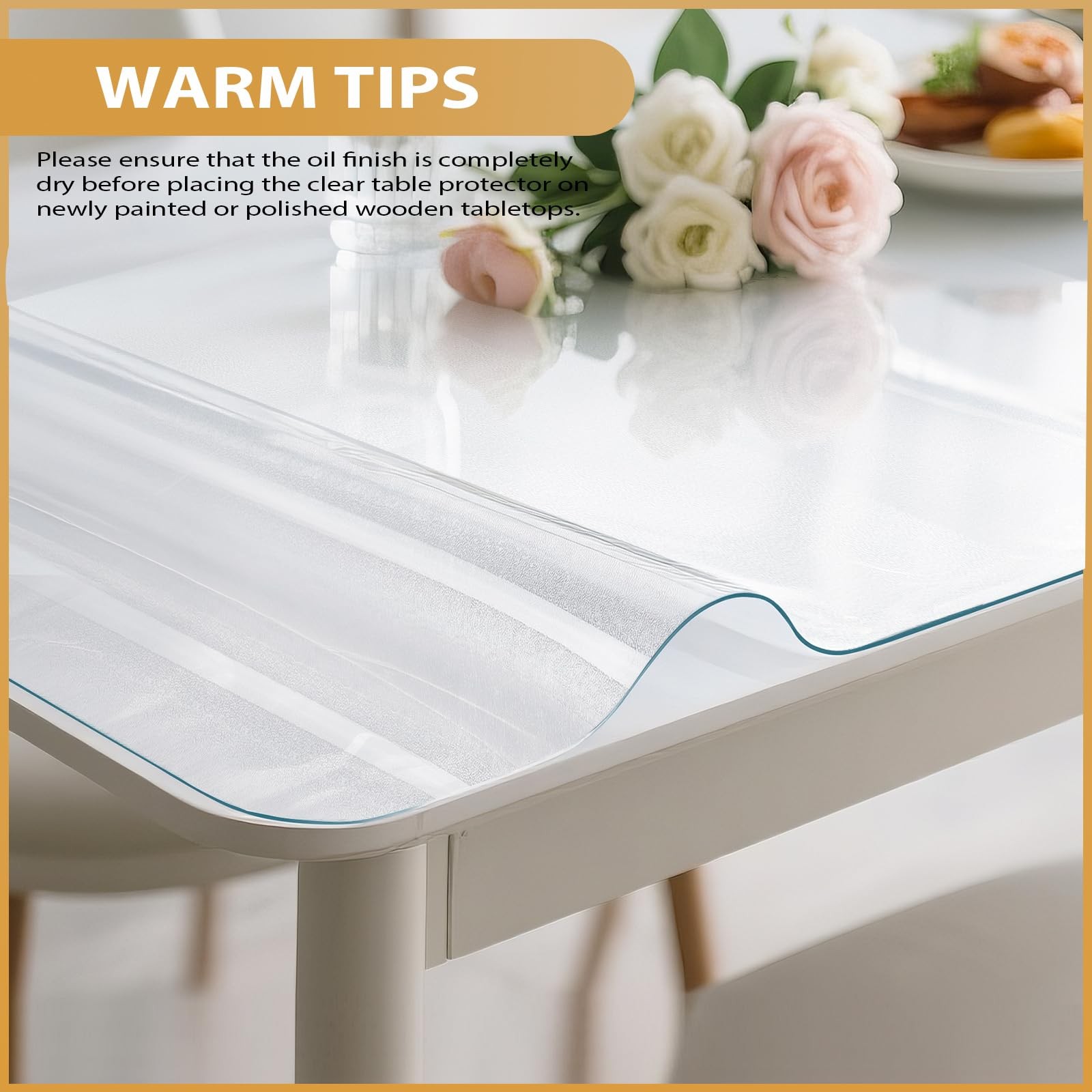 Prosperjoychant Frosted Table Protector 40 X 80 Inch 1.4Mm Thick Waterproof Pvc