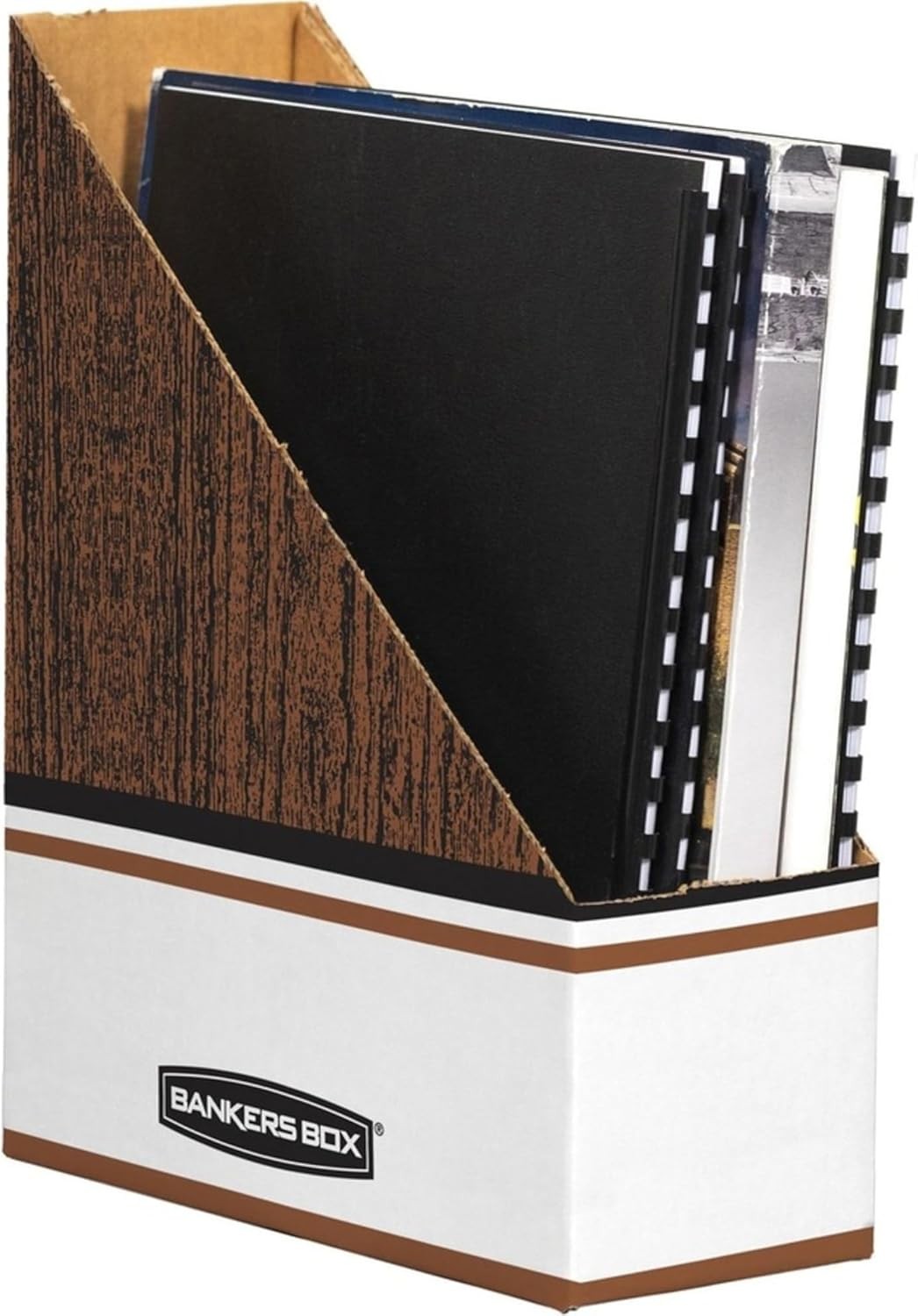 12 Pieces Magazine File Holders Oversized Letter Wood Grain Heavy Duty Organizer