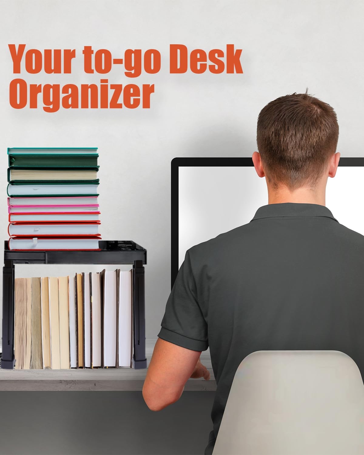 2 Pack White Locker Organizer Shelf Adjustable Width Height Stackable Office