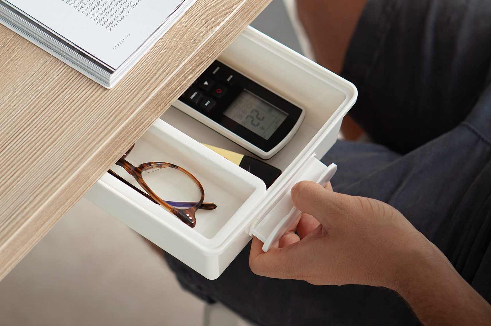 Under Desk Drawer, Slide out Hidden Desk Drawers Organizer, Self-adhesive dra…