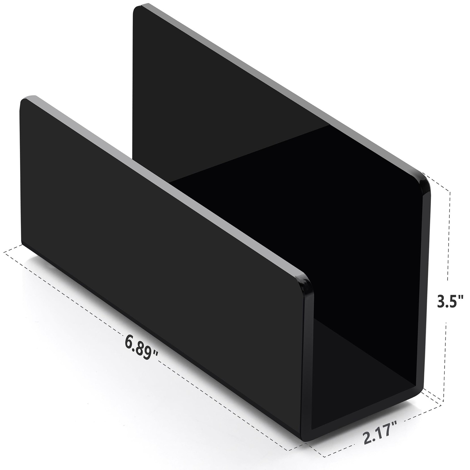 Acrylic Desk Mail Organizer Sorter Black File Holder Letter Document Rack
