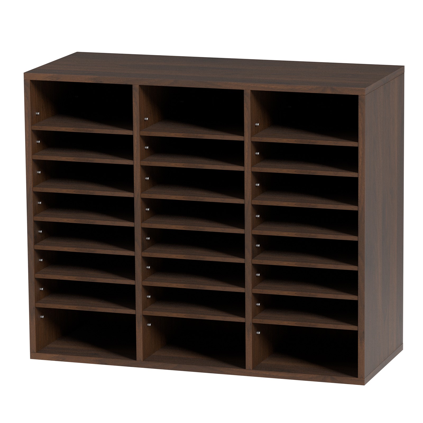 Uimoso Wood Literature Organizer Adjustable File Sorter 24 Compartments Brown