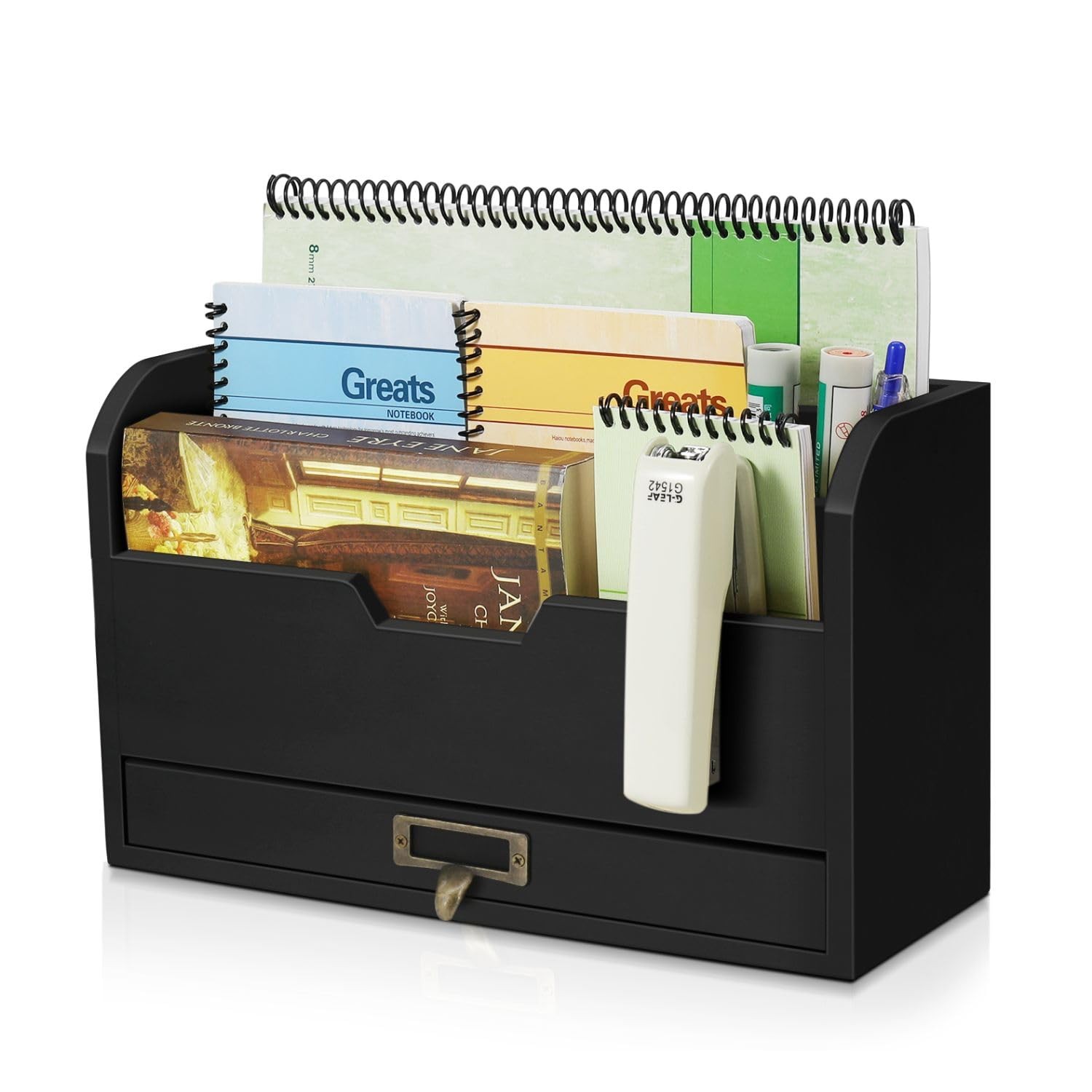 3 Tier Wooden Desk Organizer – Country Rustic Organizer Countertop Compartmen…