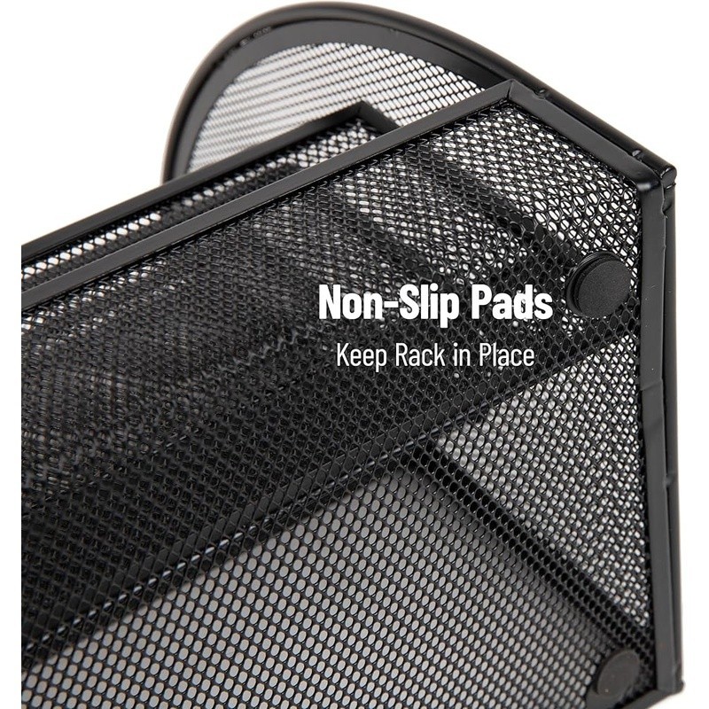 Metal Desk Organizer 4 Pocket File Holder Mesh Storage Lightweight Durable New