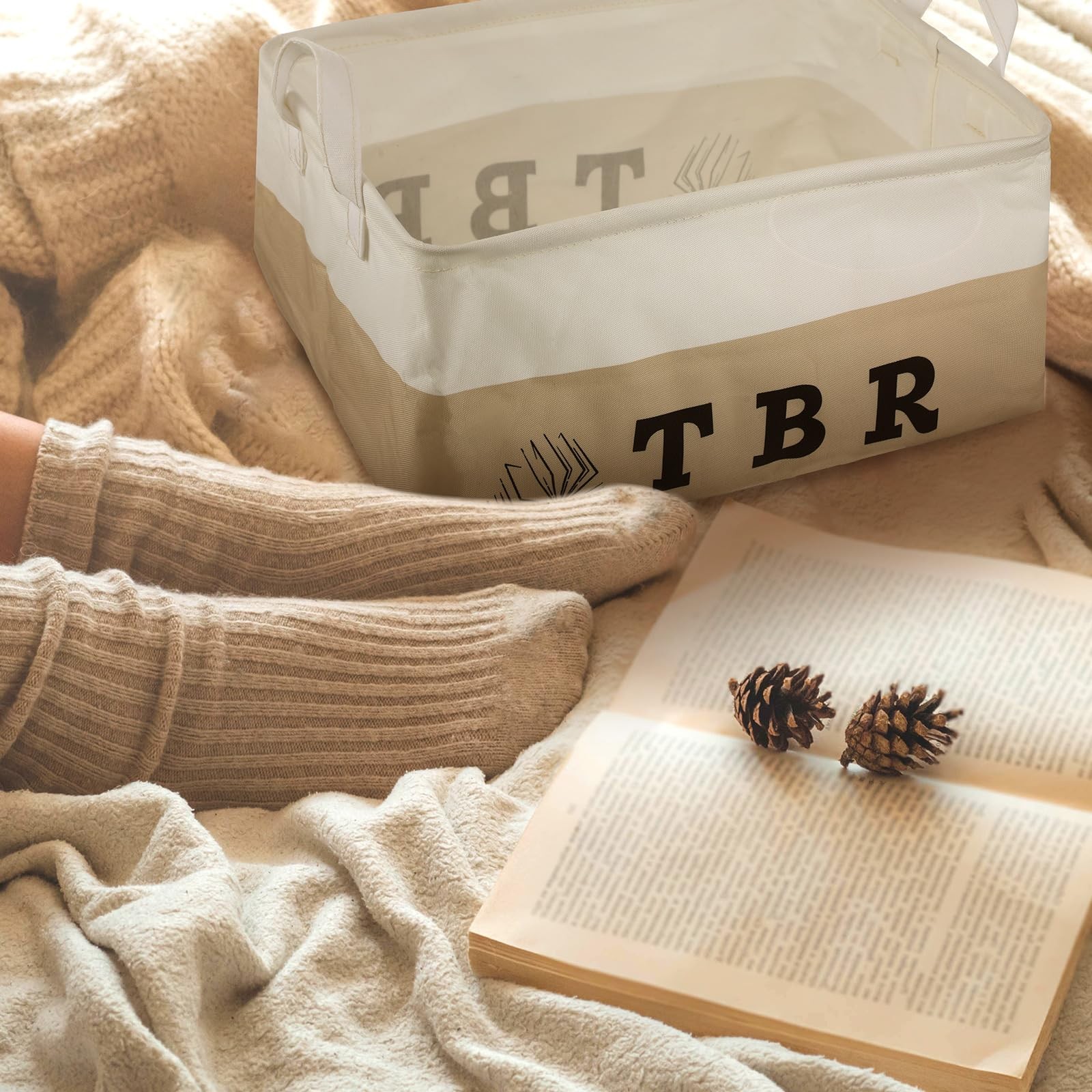 2 PCS Book Lover Gifts TBR Storage Basket Bookish Accessories Student Gift
