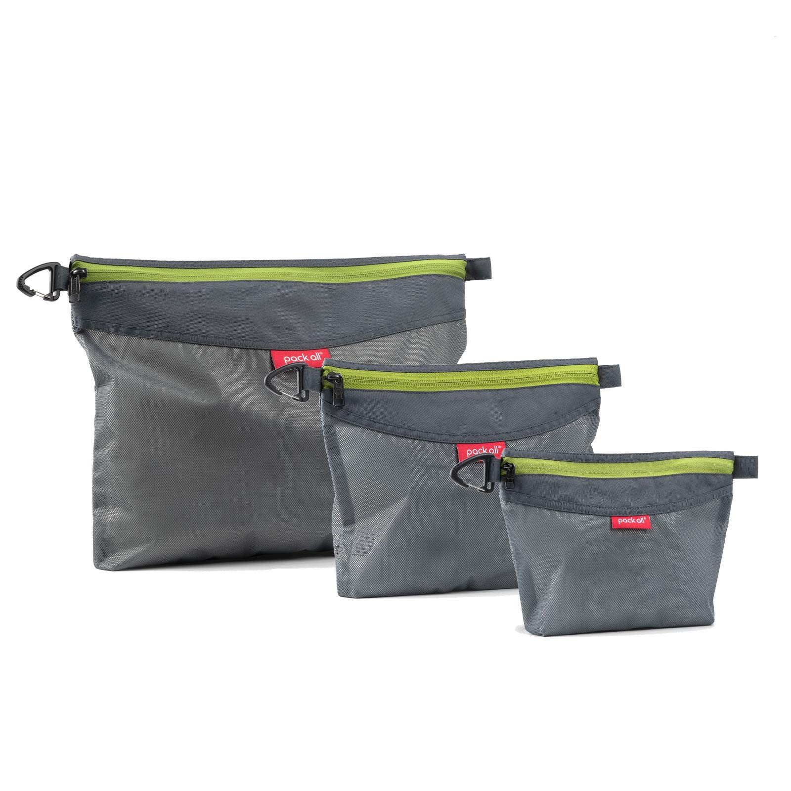 3 Pcs Water-resistant Material Zipper Pouch Set, Mesh Zipper Bags for Storage…