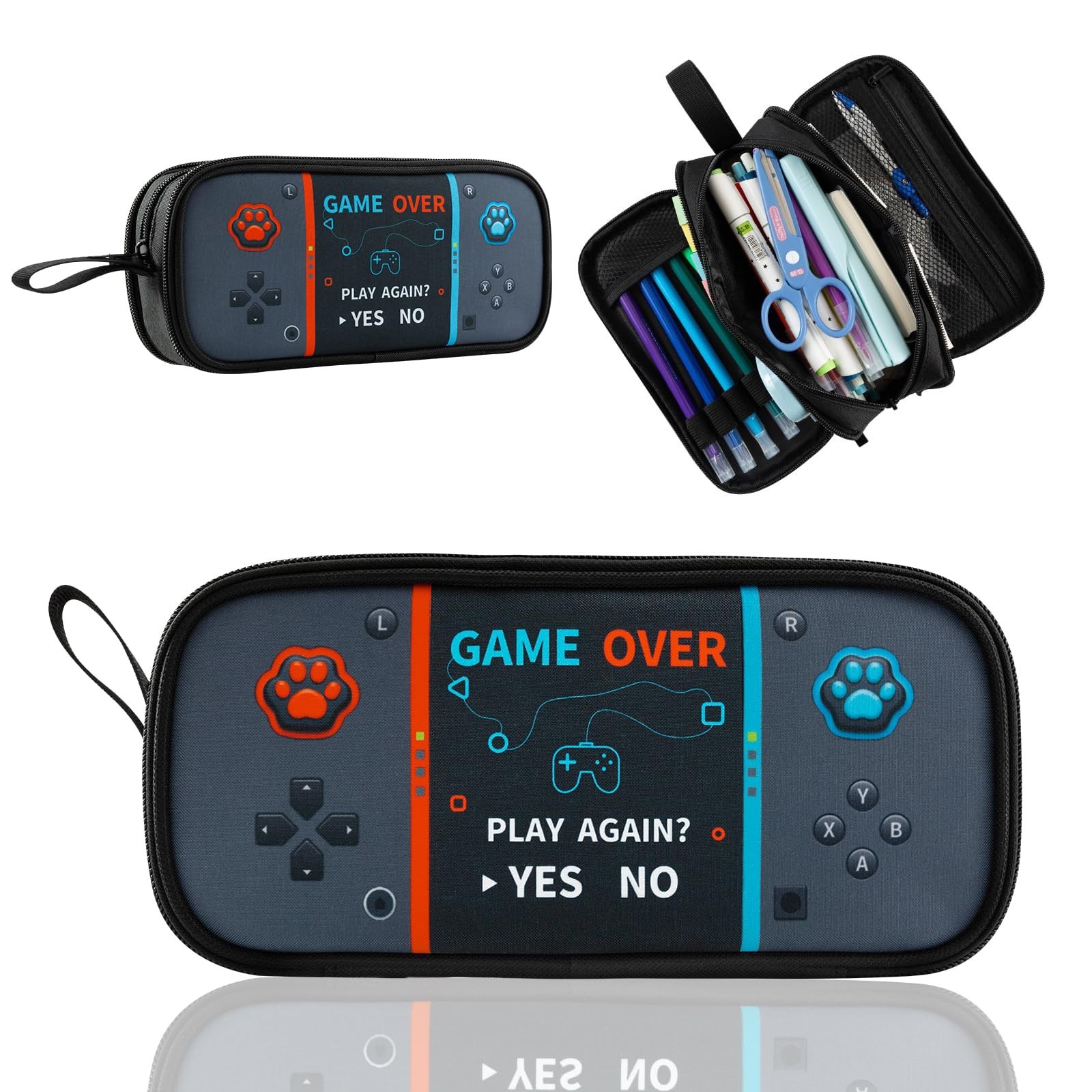 Easozoom Large Game Controller Pencil Case for Teen Boy Kid Capacity Pen Box …