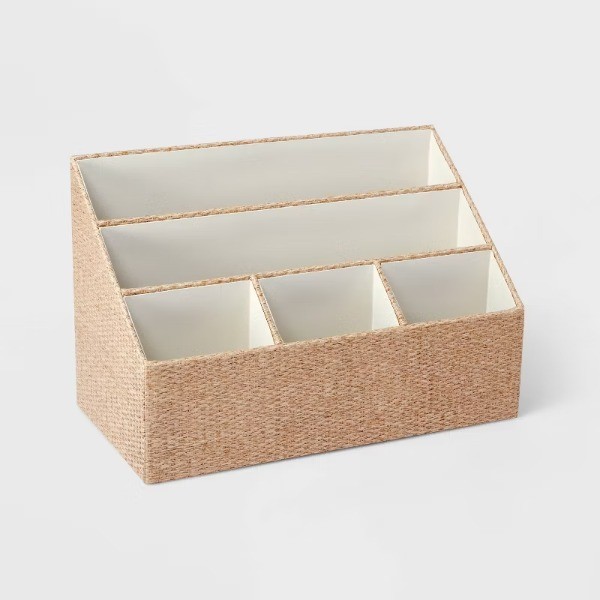 Woven 5-Slot Desktop Storage Set Taupe
