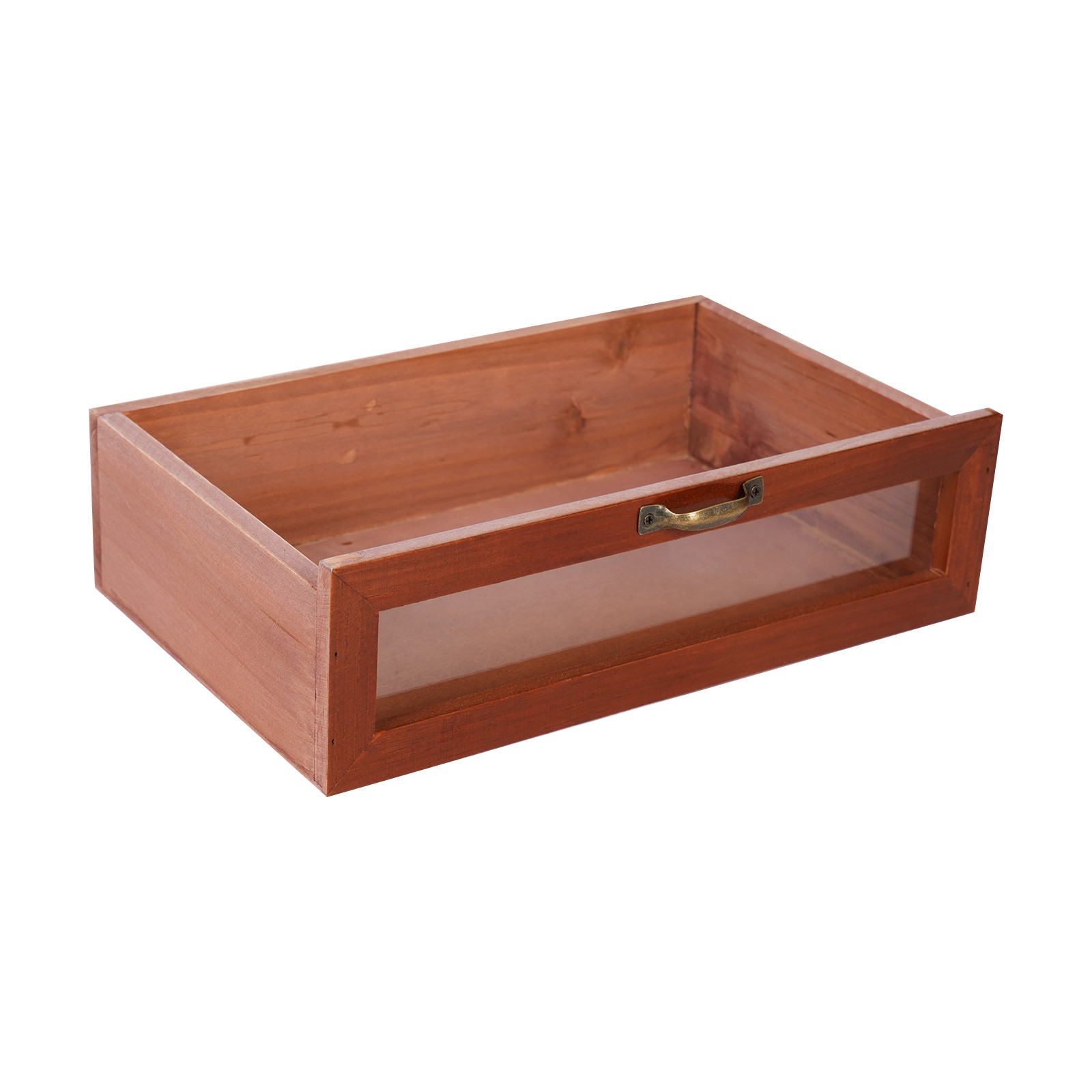 Vintage Desk Organizer Wooden Tabletop Storage Box with 3 Drawers for Office