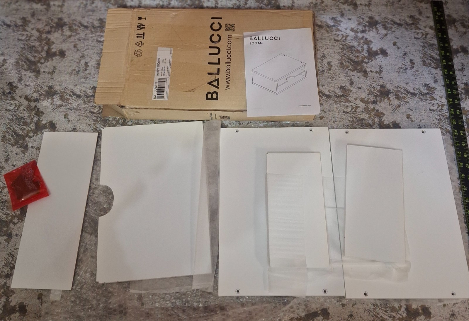 Ballucci Logan 2-Tier Desk Organizer Files Papers Holder Shelf PCB00089 White