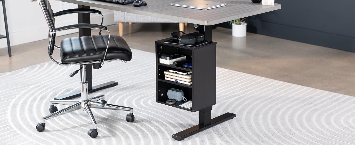Clamp-on Under Desk Shelving Unit, Office Accessory Holder for Supplies, Gaming