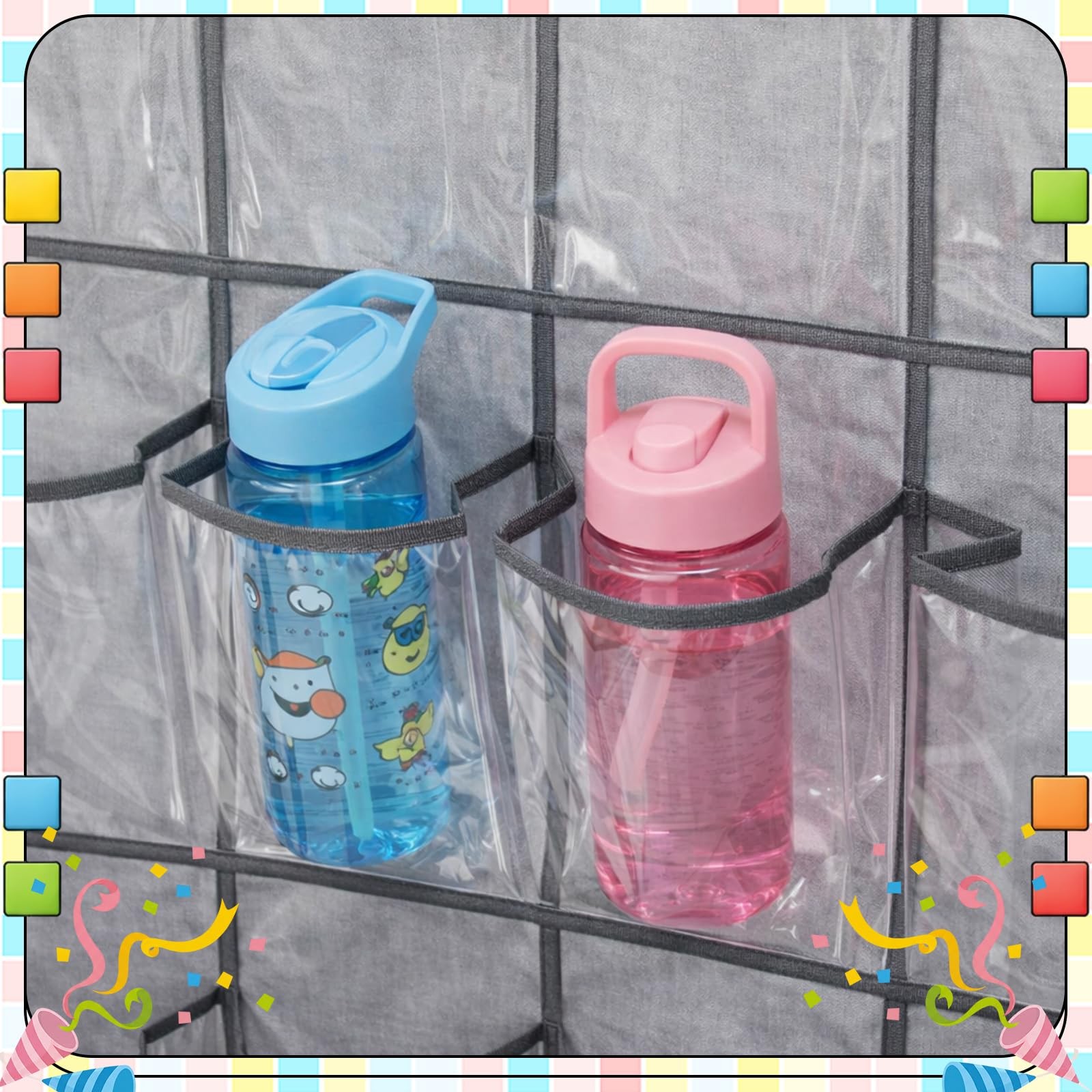 2 Pcs Water Bottle Organizer for Classroom 32 Holders over the Door Storage R…