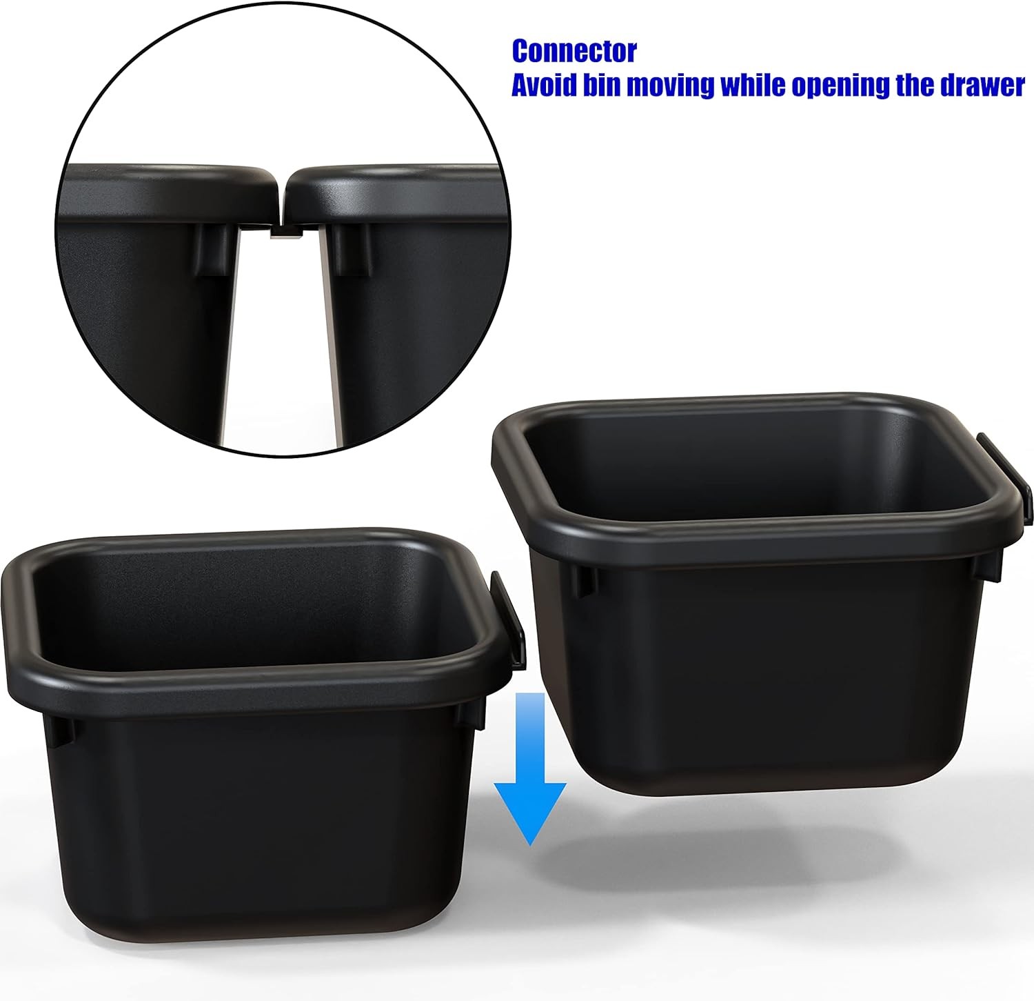 Desk Drawer Organizer Bins 10 Pack Black Cosmetics Storage