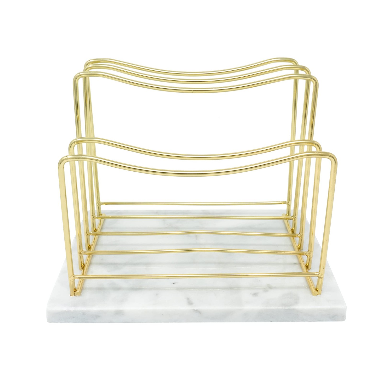 Real Marble File Holder – 7.9″ x 6.1″ x 6.3″ – Modern Mail Organizer – Elegant