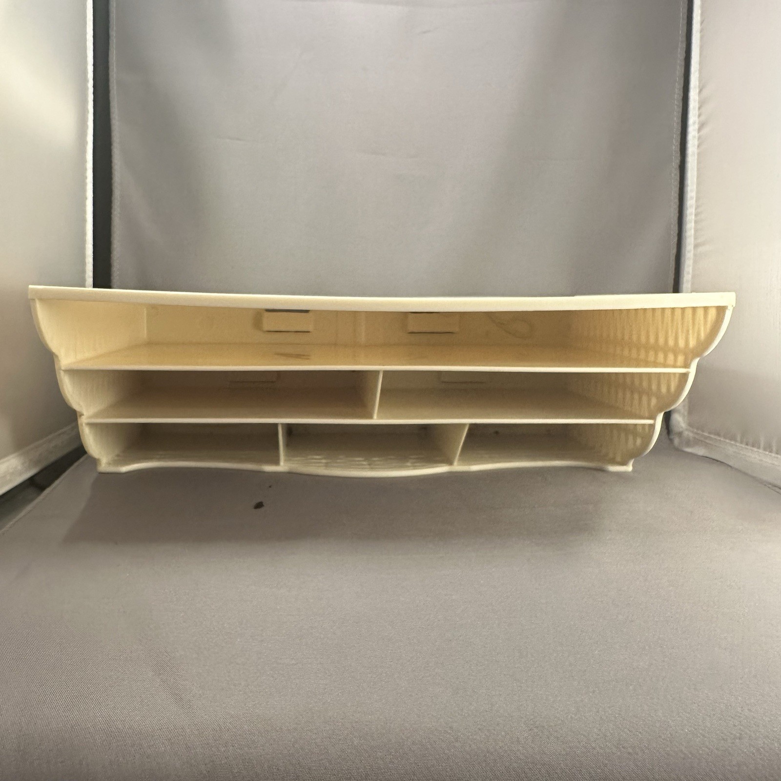 Vintage MCM Action Ind Weave Plastic Beige Desk Organizer For Pens Mail Etc