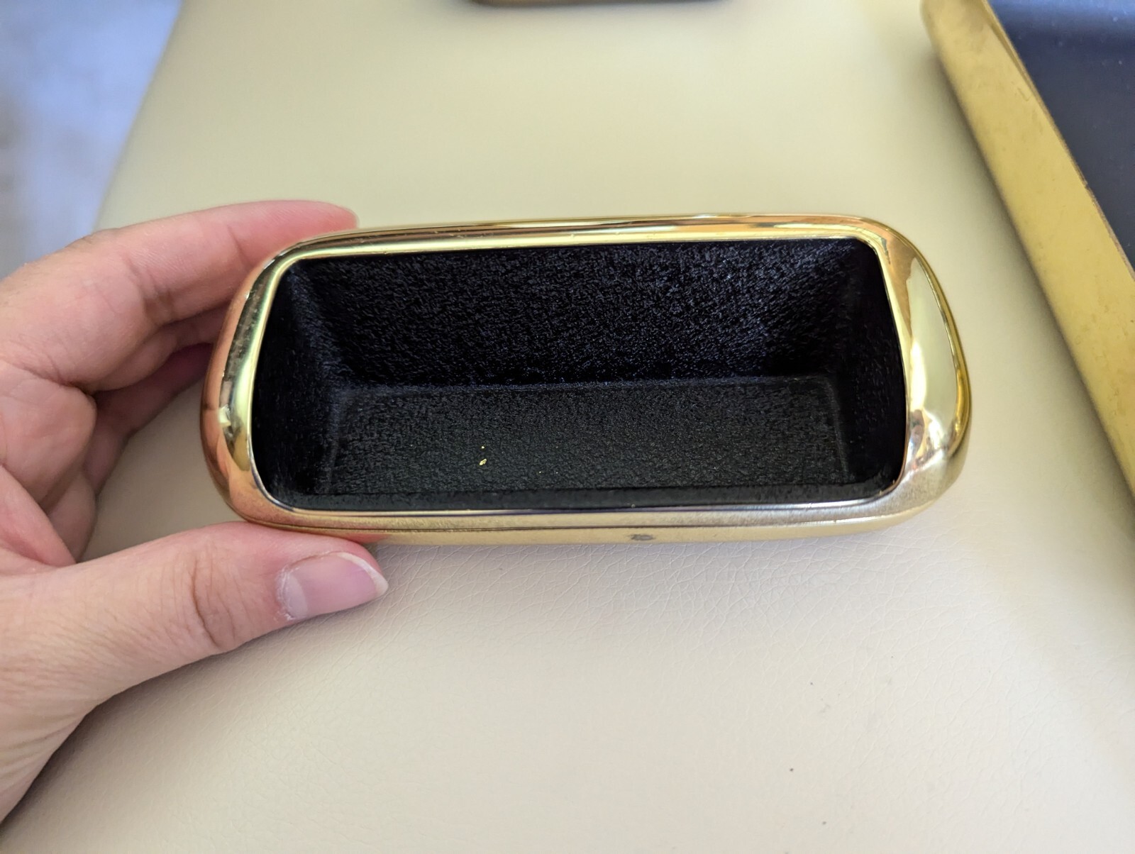 Eldon Emphasis Vintage Office Brass Note Pad Tray Business Card Paperclip Holder