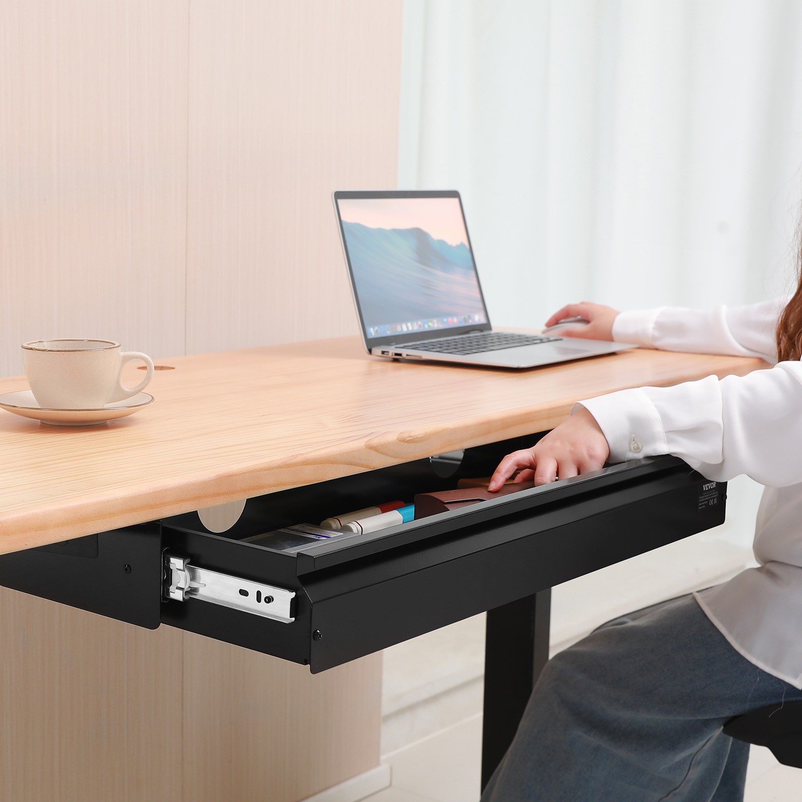 VEVOR 33 in Under Desk Drawer Organizer Slide-out Drawer Space Saver for Office