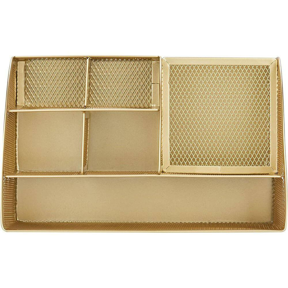 Gold 8.8 In. X 5 In. Metal Modern Desk Organizer