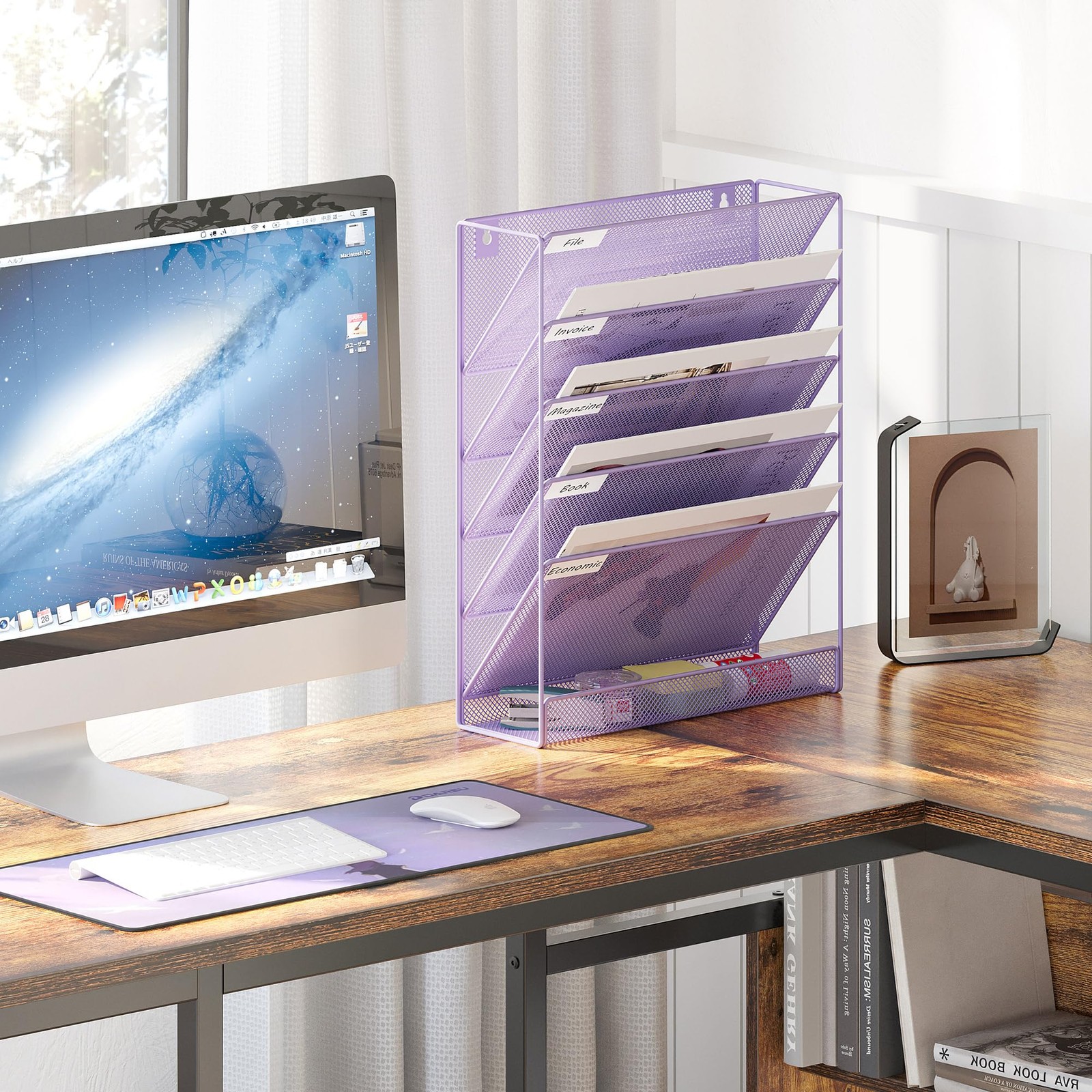 Easypag 5 Tier Wall File Holder Mesh Hanging Folder Organizer Classify Label