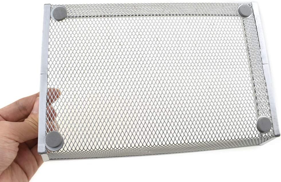 Stackable Mesh Tray Cup 9 x 6 x 2 inches Sturdy Container for Desk Drawer Org…