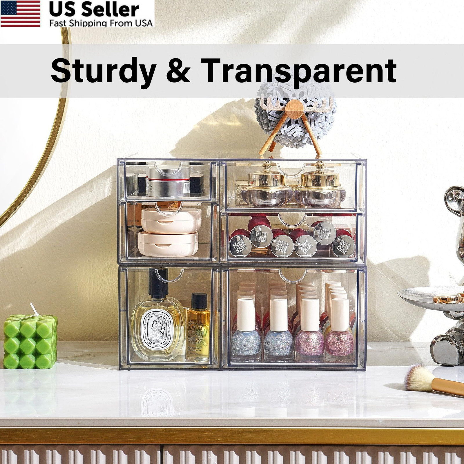 Prsildan Acrylic Drawer Makeup Organizer with 6 Drawers (Not for Transparent