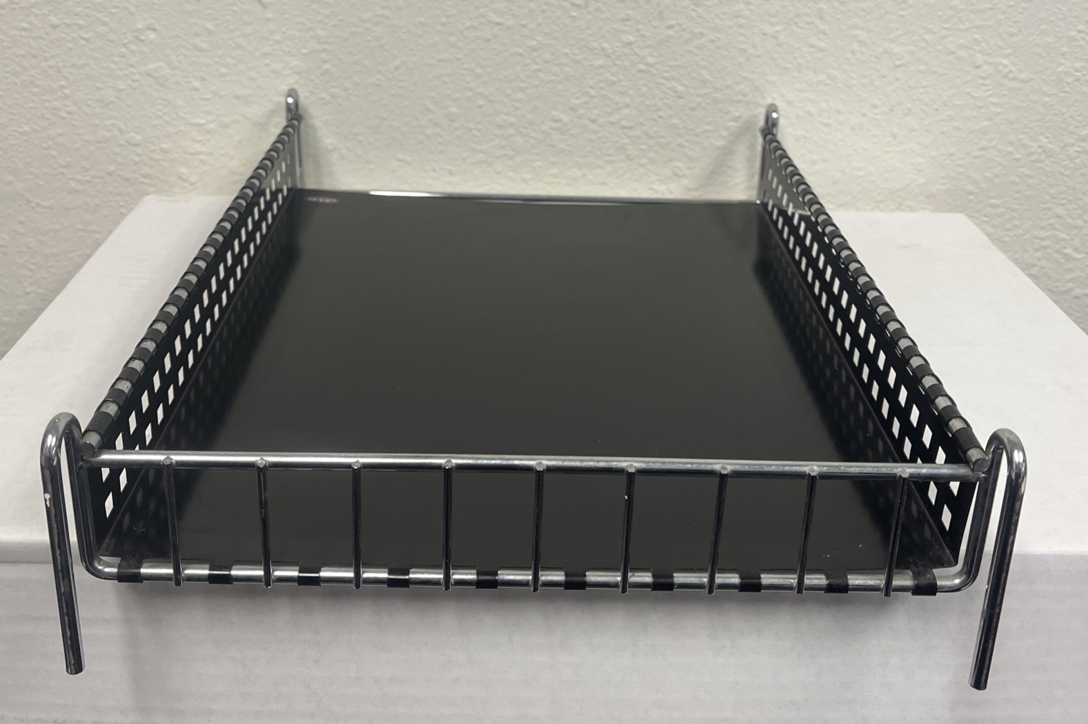 Eldon Office Desk Business Metal In Box Tray Black & Chrome