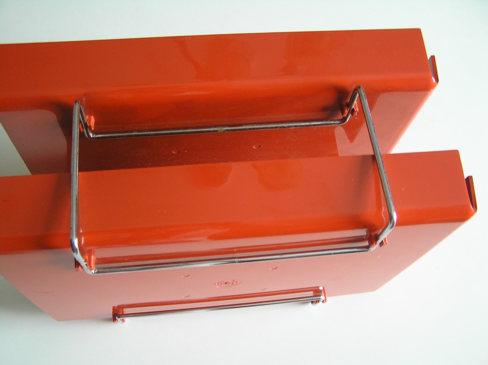 VINTAGE MID CENTURY DUK-IT Plastic Chrome 2-Tier In Out Desk Tray Organizer