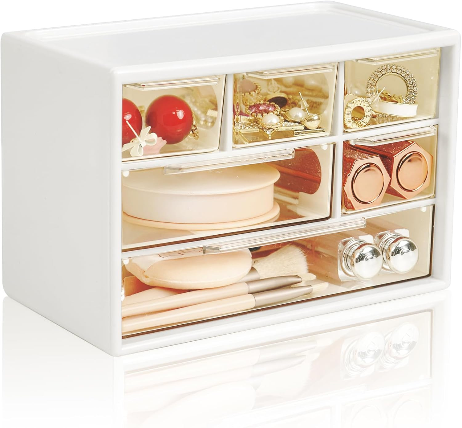 Mini Desk Storage Organizer with 6 Drawers, Stackable Desktop Craft Drawer Cabi