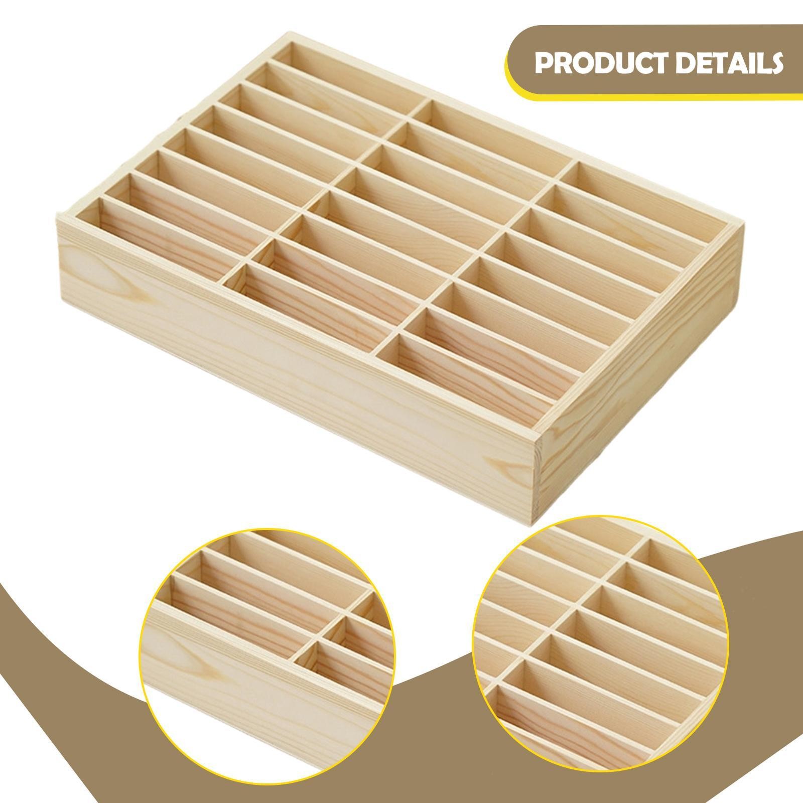 Wooden Mobile Phone Storage Box Phone Holder Display Rack Finishing Grid Desktop