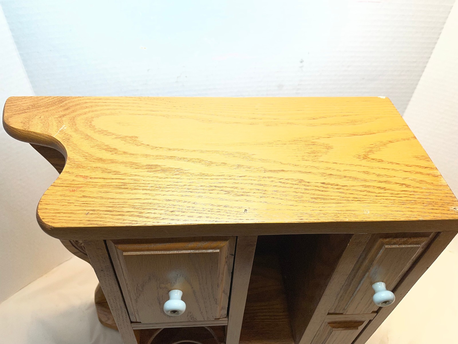 Vintage Desk Organizer Oak Wood Office Mail Letter Holder Executive 18 x 16 x 7
