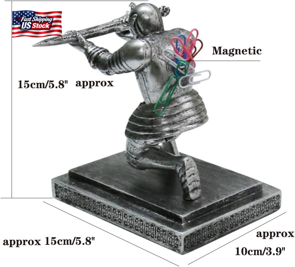 Knight Pen Holder Magnetic Cool Desk Accessories and Organizers Executive Soldie