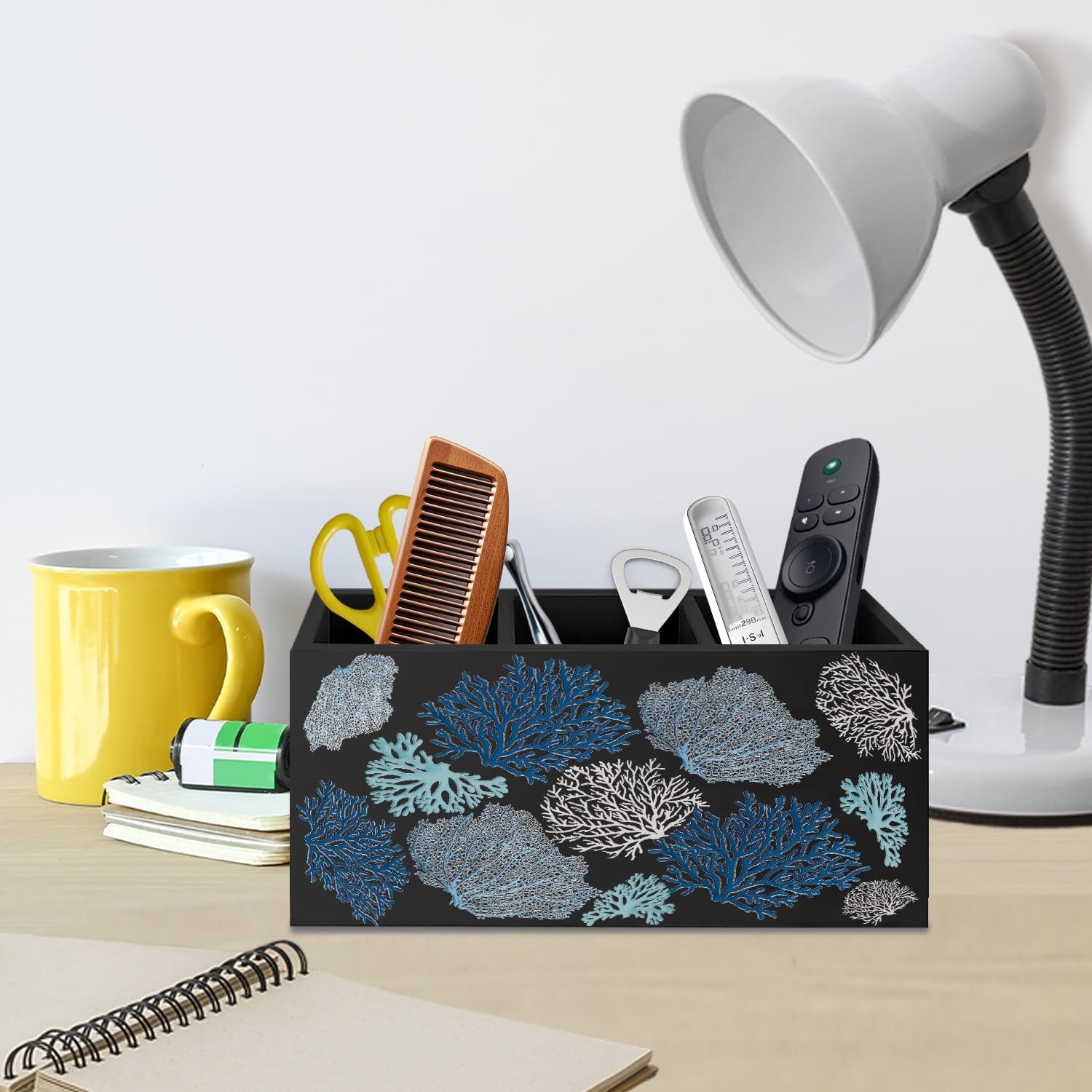 Coastal Beach Coral Pen Pencil Holder for Desk, Beach Office Decor, Ocean Nau…