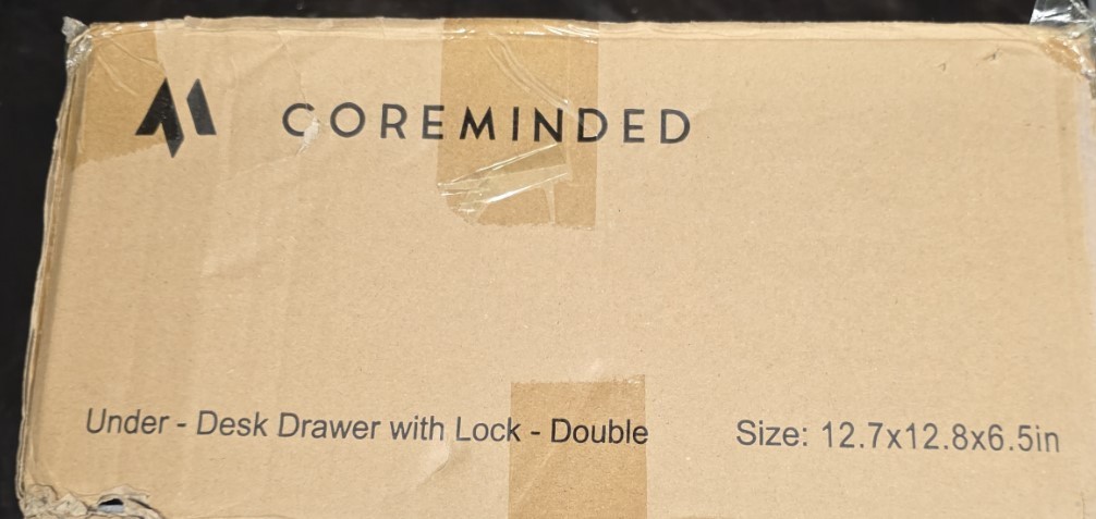 Under Desk Drawer Slide-Out Lockable Metal Storage Double Black (Non-Bracketed)