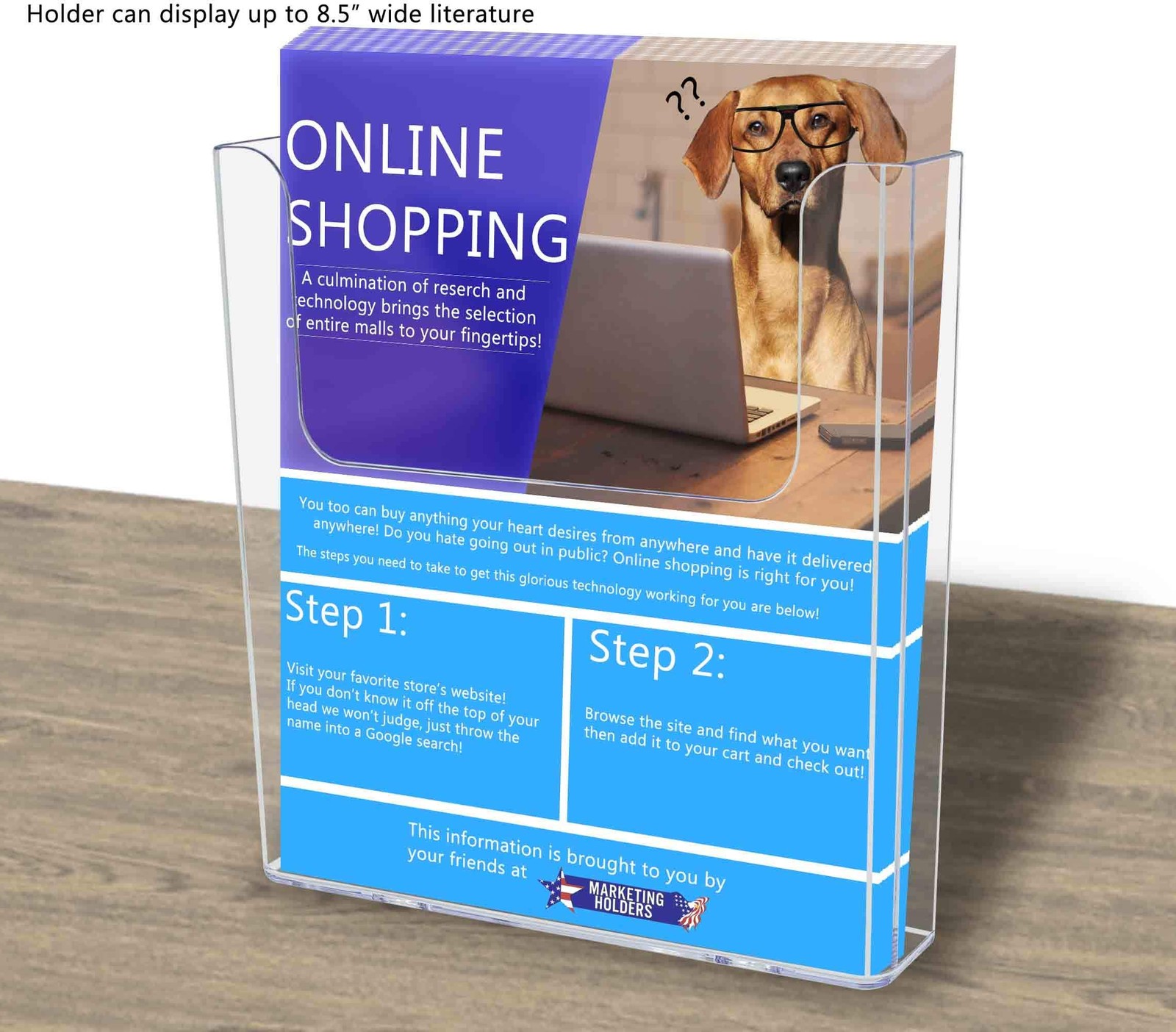 Clear Acrylic File Catalog Rack Wall Mount Pamphlet Magazine Display 8.5 Inch