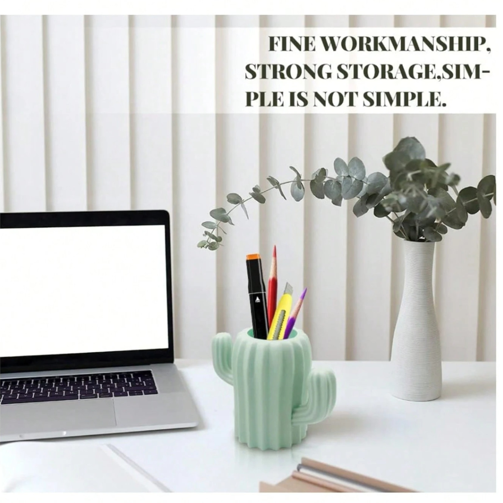 1pc Cactus Pen Holder Resin Desk Organizer Pencil Cup Storage Kids Stationery