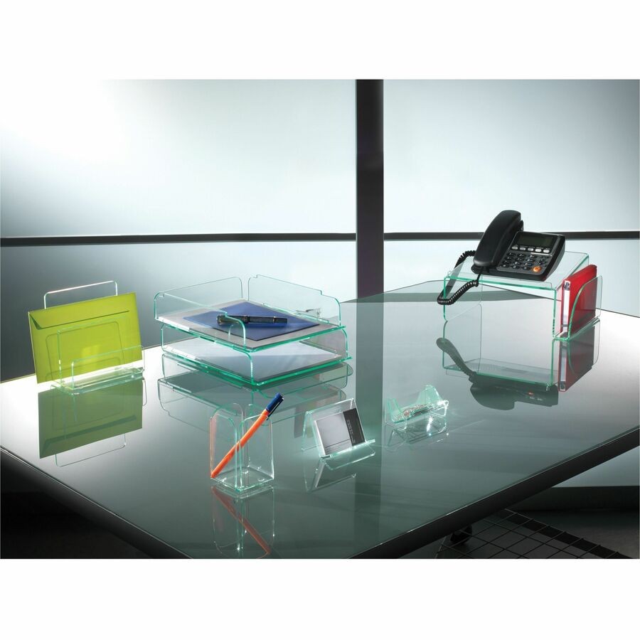 Lorell Telephone Stand – Acrylic – Clear, Green (LLR80661)