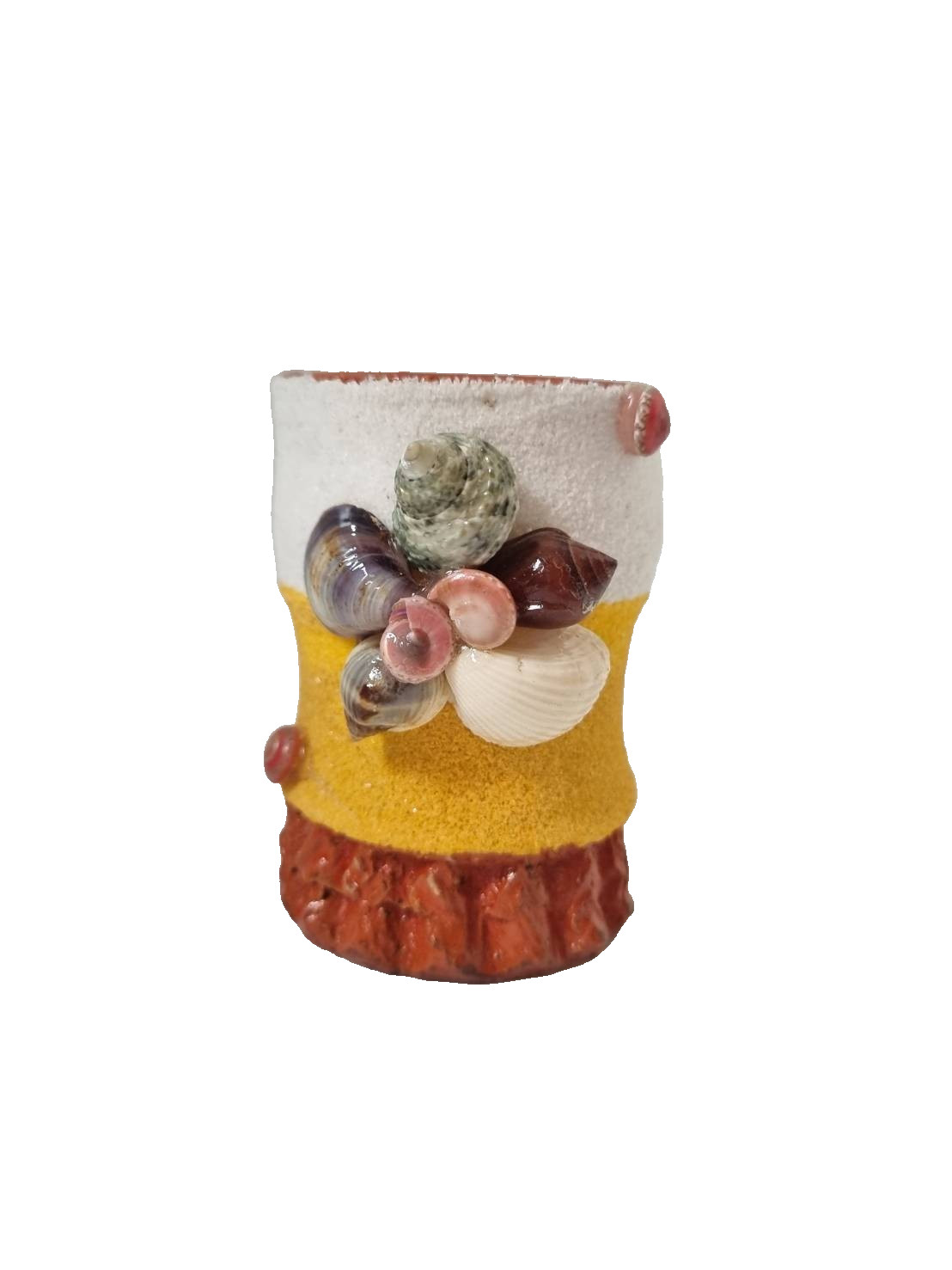 Seashell Pen Pencil Holder Craft Beach Coastal Desk Organizer Shell Art Cup 3″