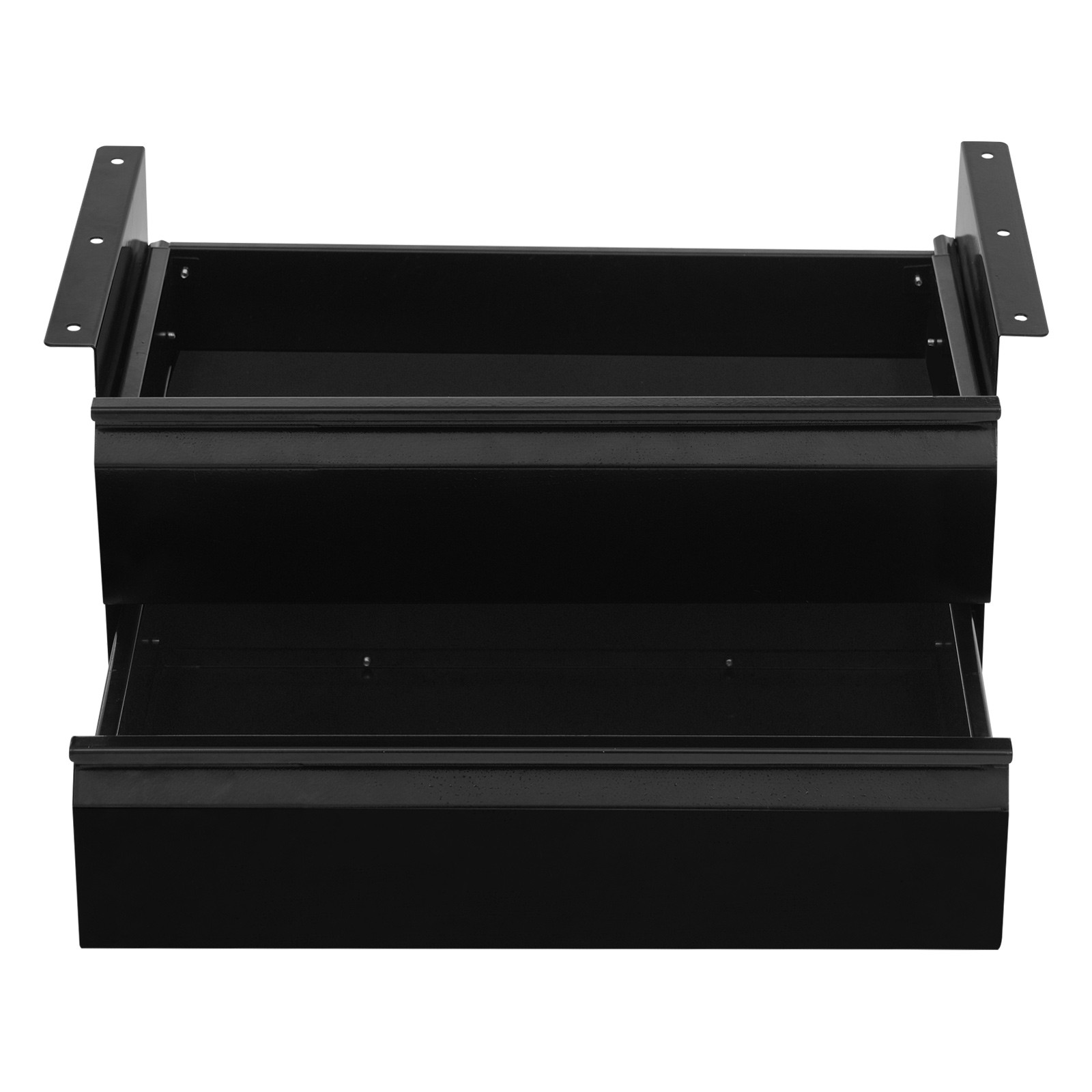 Black Dual Level 16″ Pull Out Under Desk Storage Drawer Set