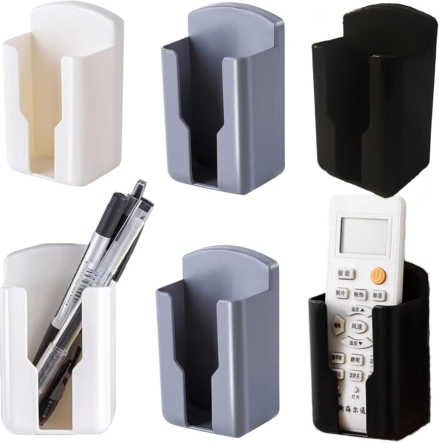 6Pcs Remote Control Organizer Wall Adhesive Pen Holder for Home Office School Op