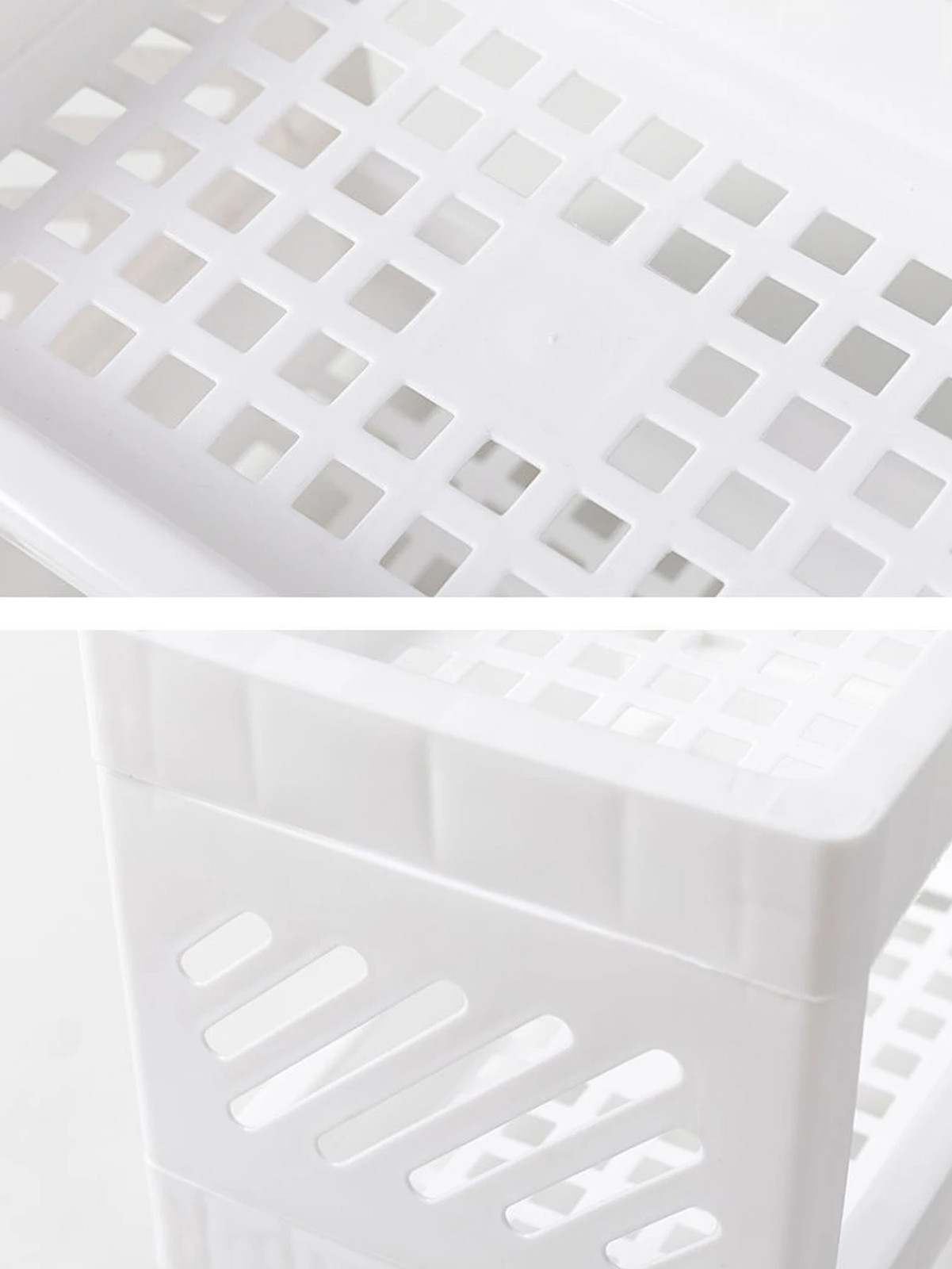 Rectangular White Double Layer Desktop Storage Rack Office Cosmetics Stationery