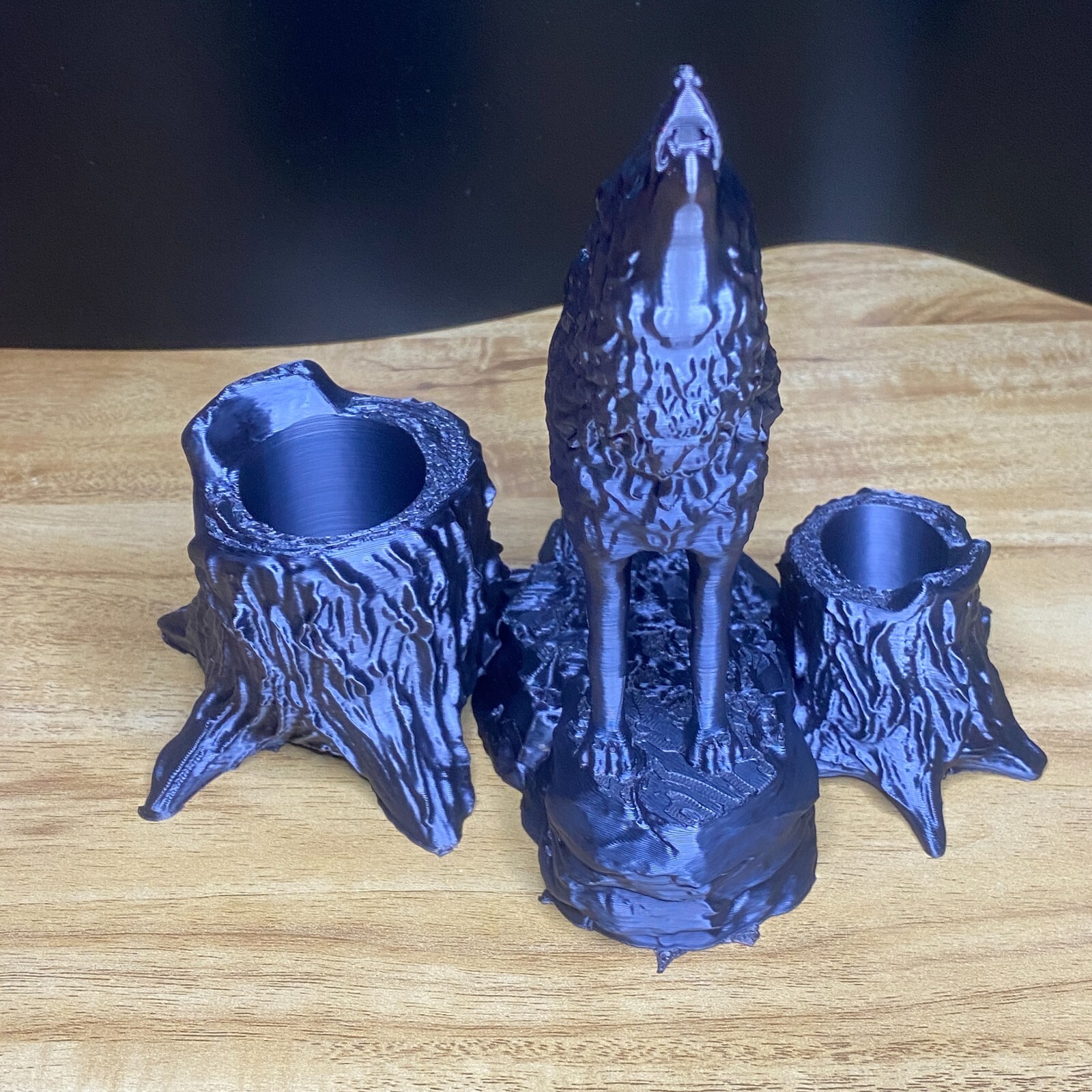 Black Wolf Pen & Pencil Holder – Unique Desk Organizer