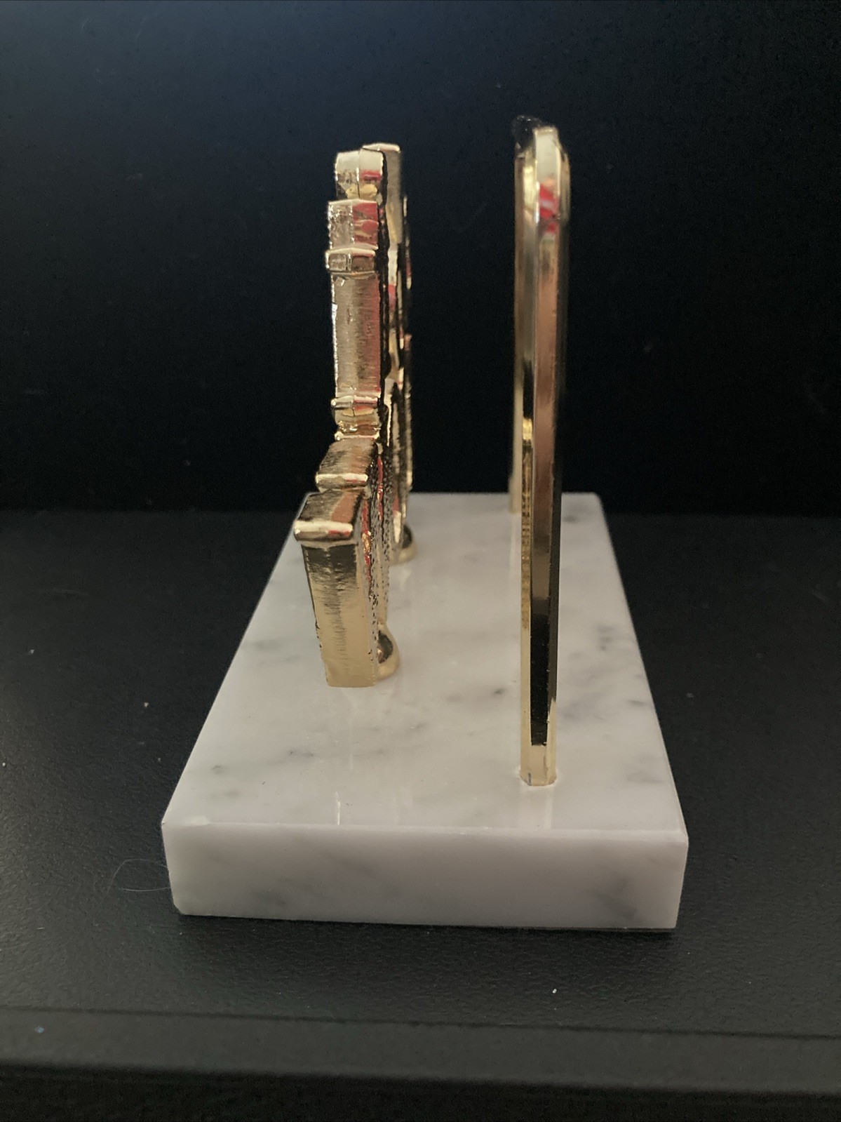 Vintage Letter Holder DO IT NOW Marble Base Italy MCM Office Desk Organizer