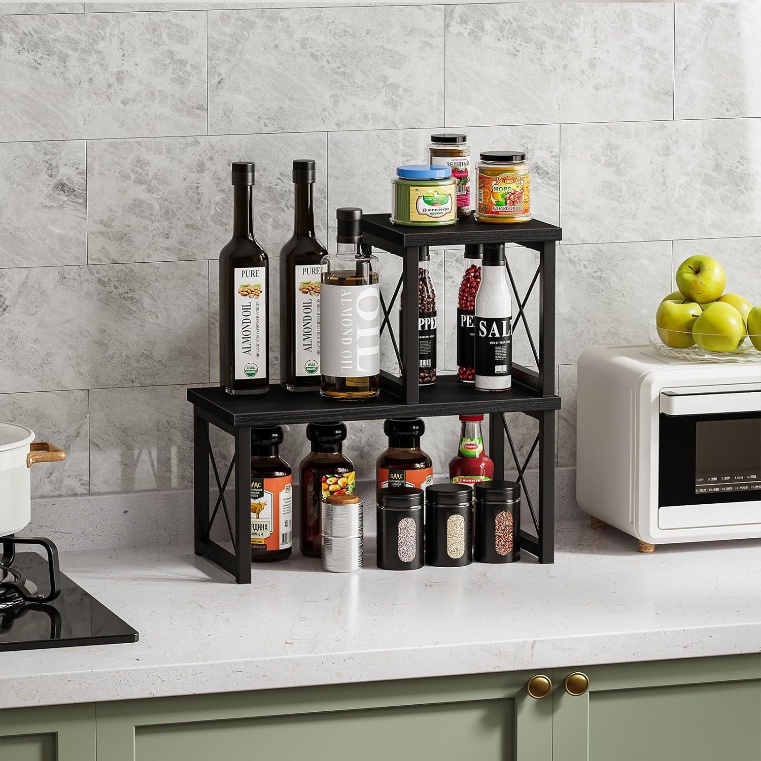 Freestanding Rustic Desk Shelf – Versatile 2 Tier Organizer for All Spaces
