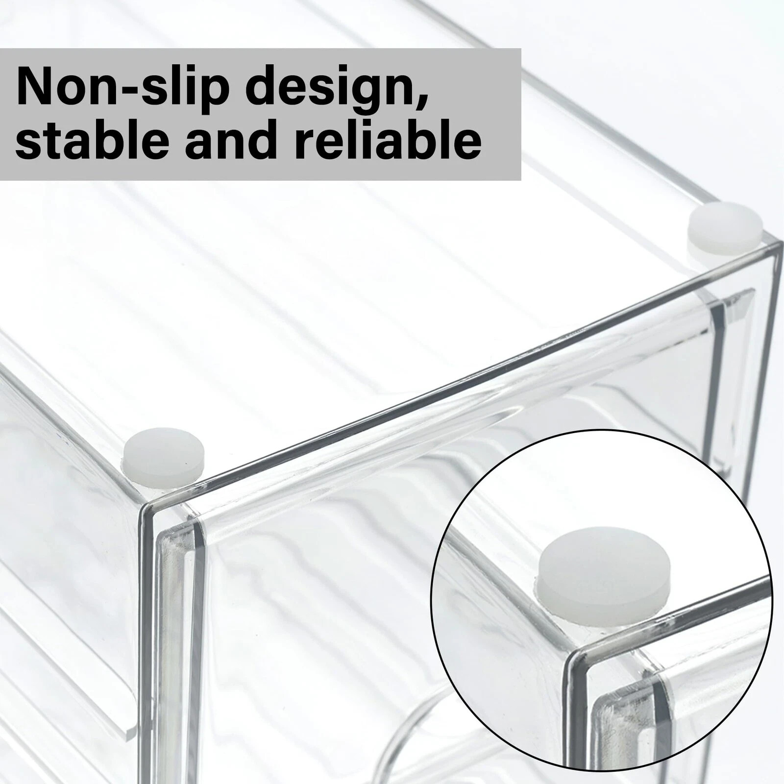 Prsildan Acrylic Drawer Makeup Organizer with 4 Drawers, Set of 2 Office Desk