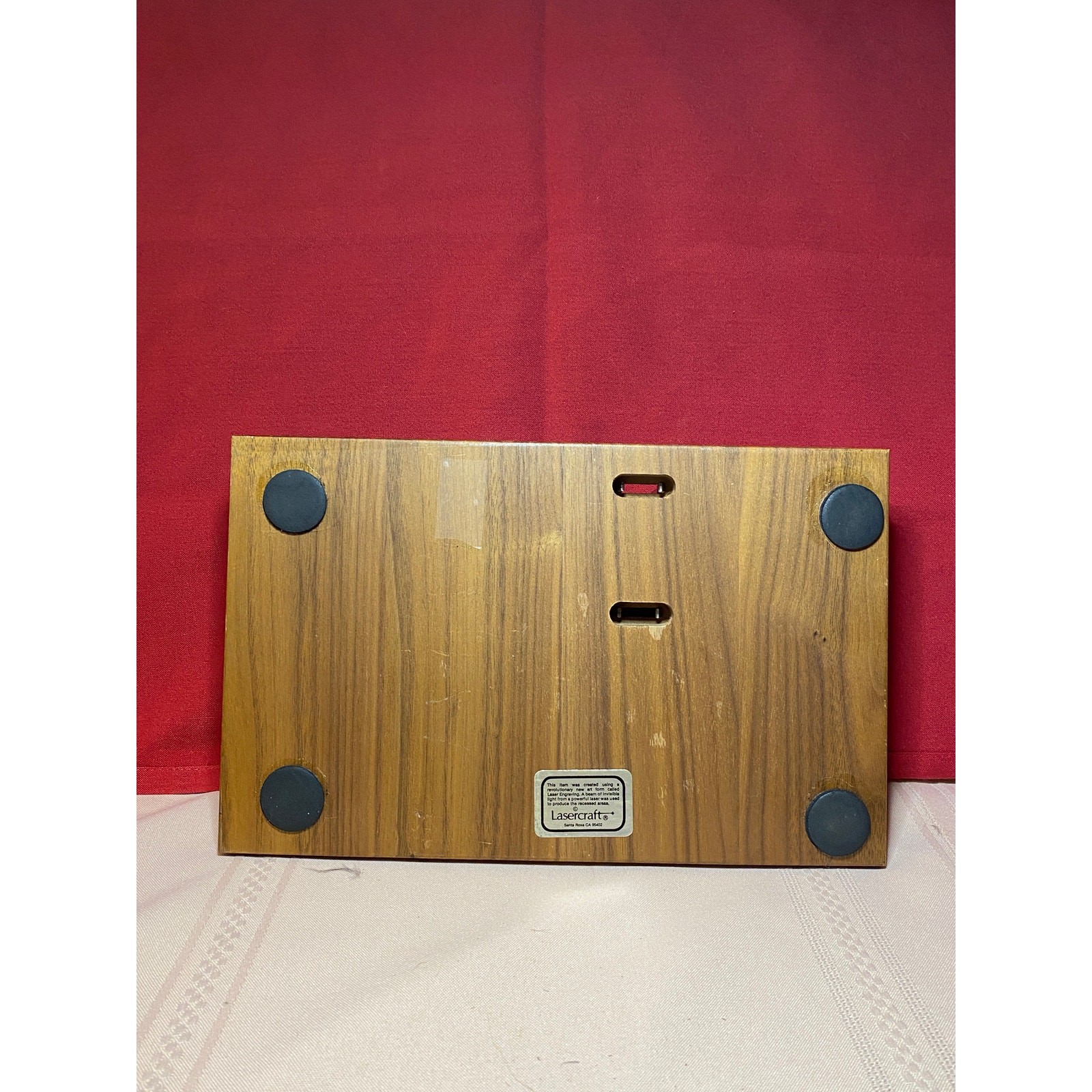 Lasercraft, USA Desktop Organizer Valet Mail Phone Wallet Holder Pine Tree GUC
