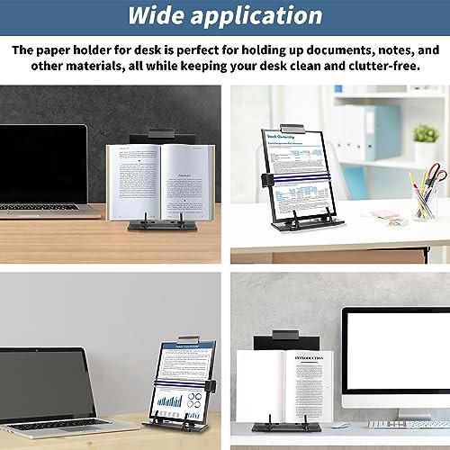 TONOS Document Holder for Desk, Adjustable Stainless Steel Typing Paper Stand