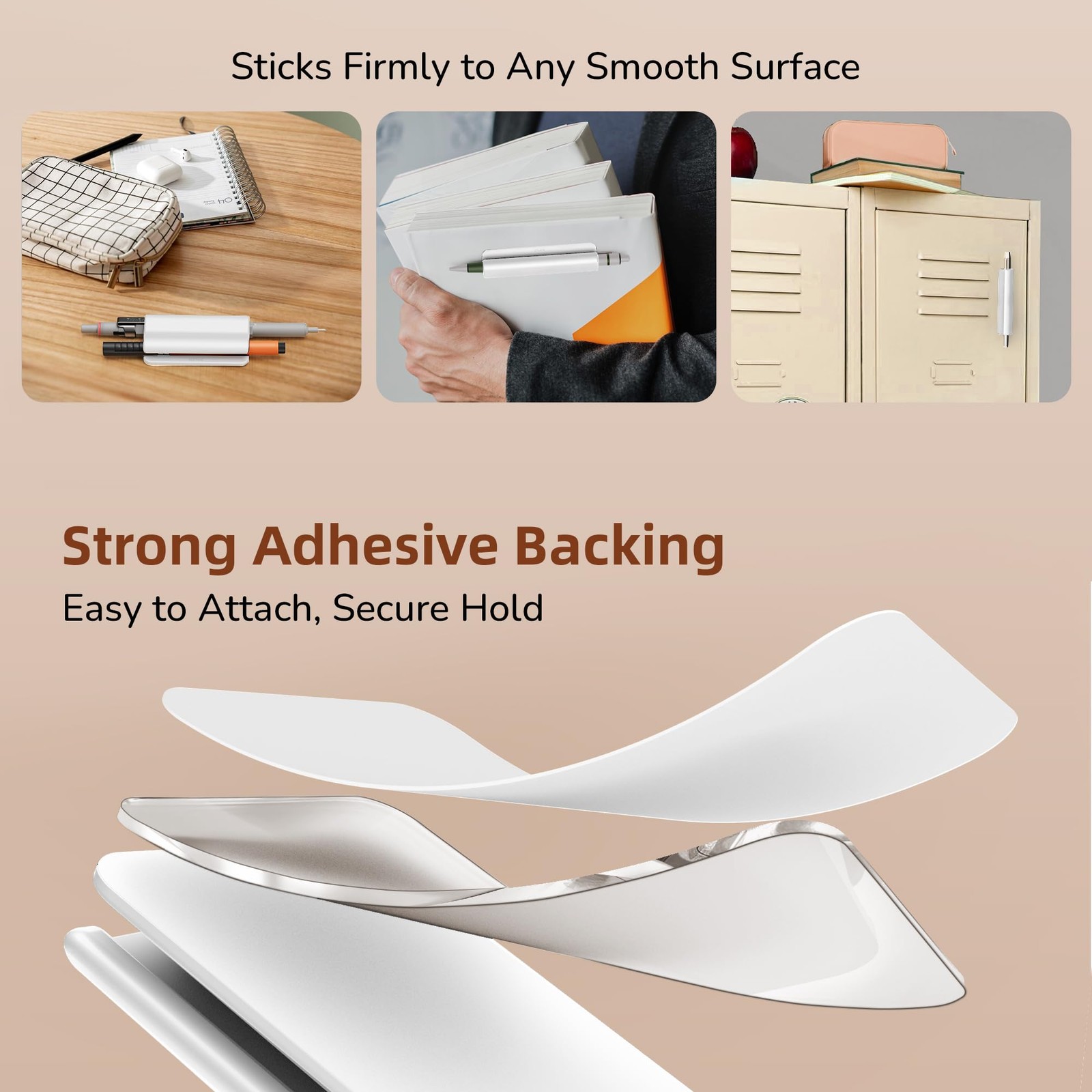 6-Pack Silicone Pen Holder with Single & Double Slots,Self-Adhesive Design fo…